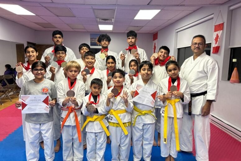 Yogi’s Karate Dojo students and instructors celebrate achievements, highlighting why they offer the best karate classes in Abbotsford.